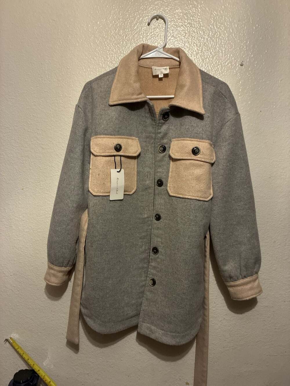 Line & Dot Harrison Belted Colorblock Shacket